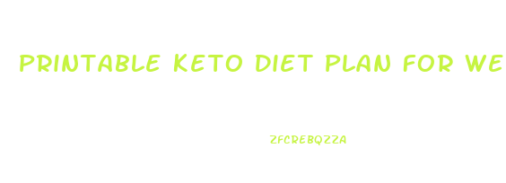 Printable Keto Diet Plan For Weight Loss