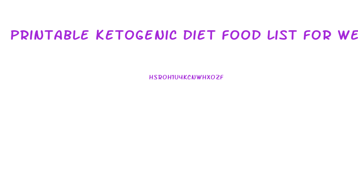 Printable Ketogenic Diet Food List For Weight Loss