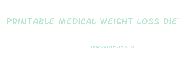 Printable Medical Weight Loss Diet Plan Pdf