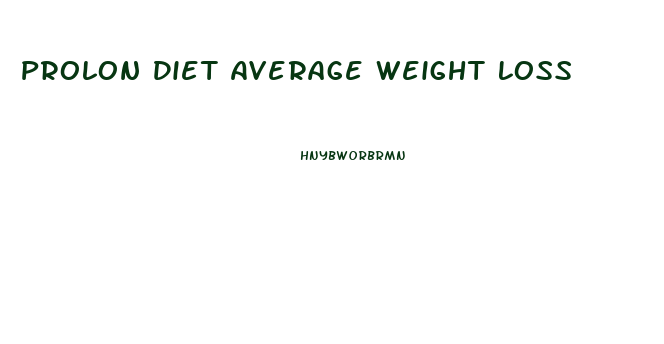 Prolon Diet Average Weight Loss