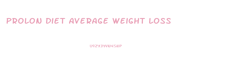 Prolon Diet Average Weight Loss