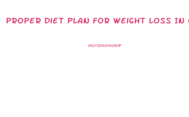 Proper Diet Plan For Weight Loss In One Month