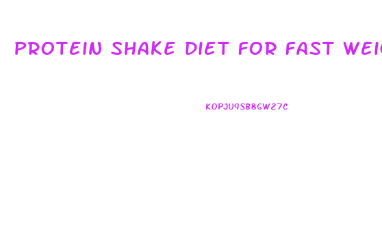 Protein Shake Diet For Fast Weight Loss