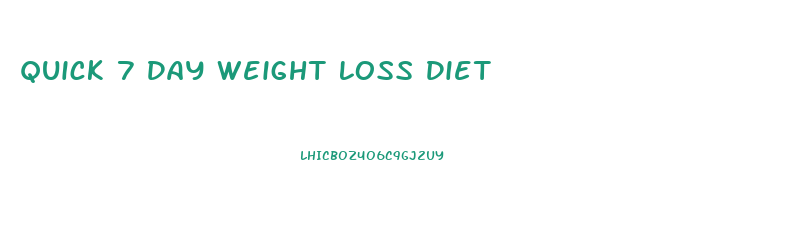 Quick 7 Day Weight Loss Diet