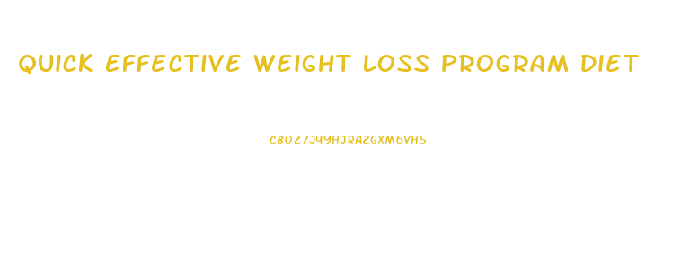 Quick Effective Weight Loss Program Diet