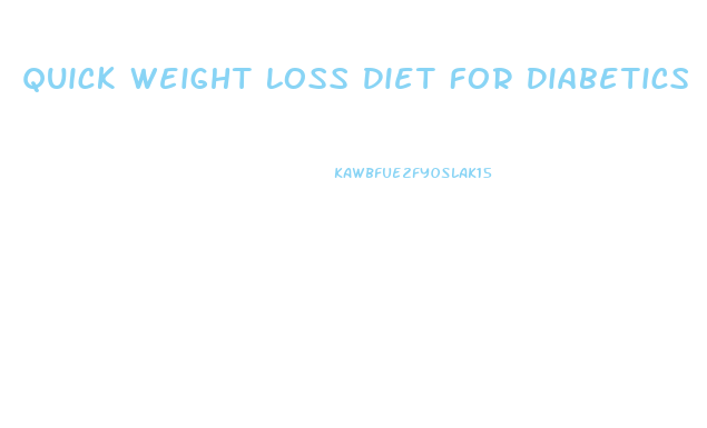 Quick Weight Loss Diet For Diabetics