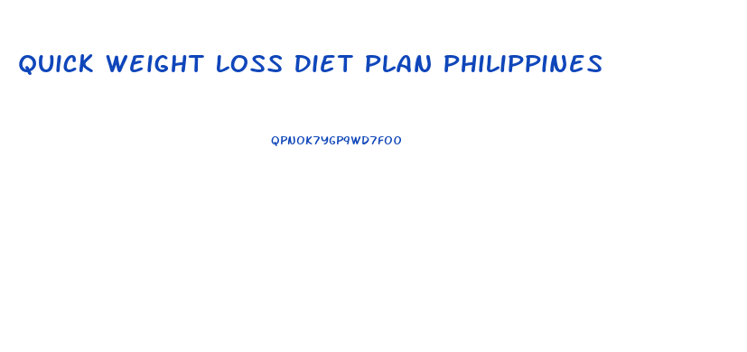 Quick Weight Loss Diet Plan Philippines