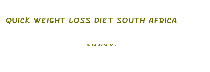 Quick Weight Loss Diet South Africa