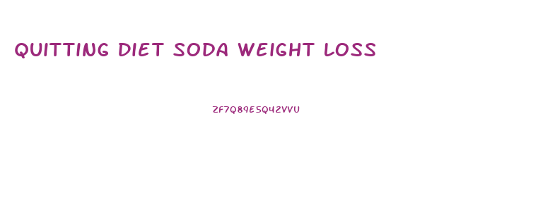 Quitting Diet Soda Weight Loss