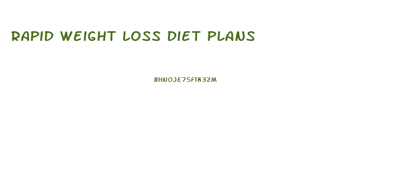 Rapid Weight Loss Diet Plans