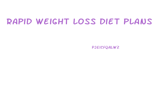 Rapid Weight Loss Diet Plans