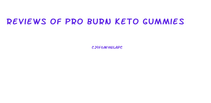 Reviews Of Pro Burn Keto Gummies