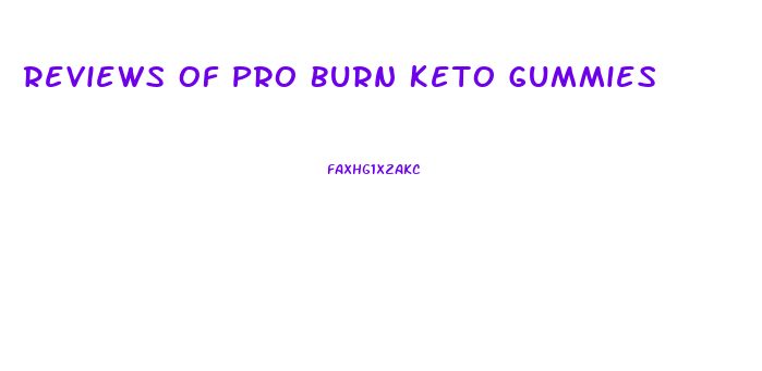 Reviews Of Pro Burn Keto Gummies