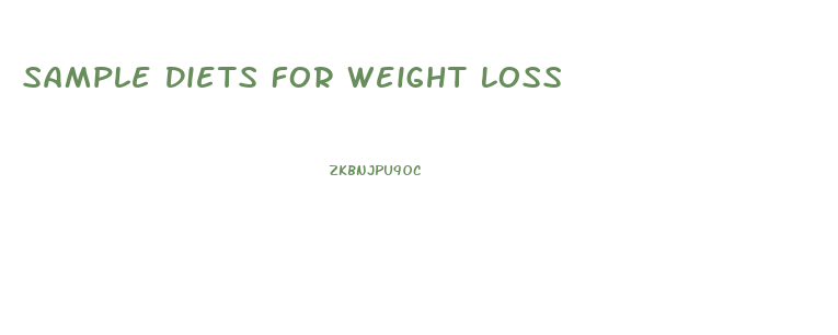 Sample Diets For Weight Loss