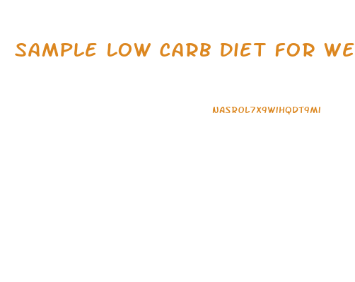 Sample Low Carb Diet For Weight Loss