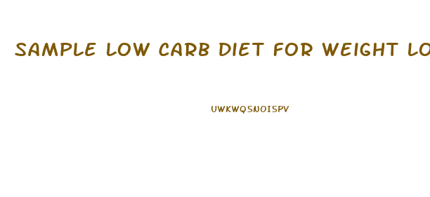 Sample Low Carb Diet For Weight Loss