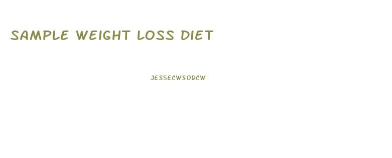 Sample Weight Loss Diet