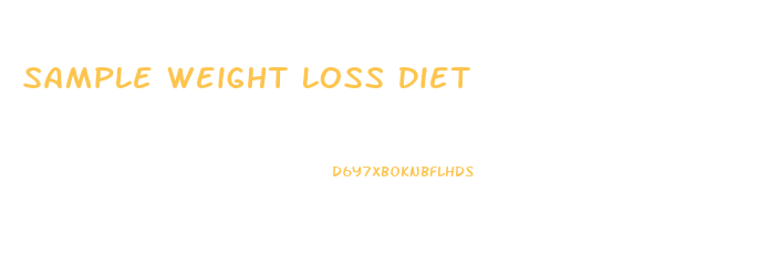 Sample Weight Loss Diet