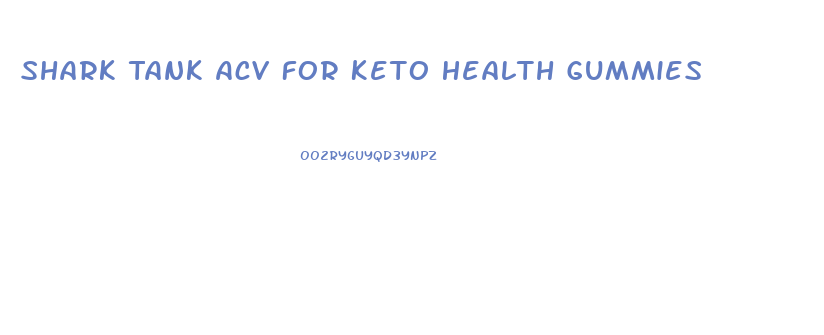 Shark Tank Acv For Keto Health Gummies