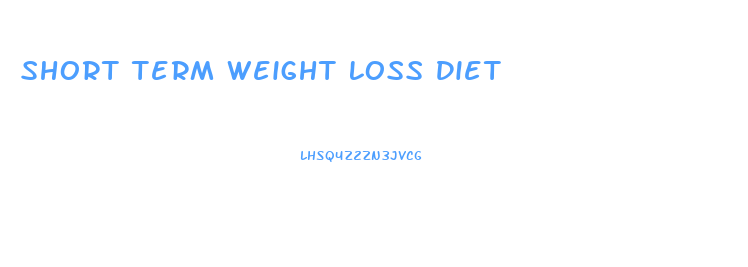 Short Term Weight Loss Diet