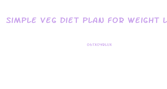 Simple Veg Diet Plan For Weight Loss