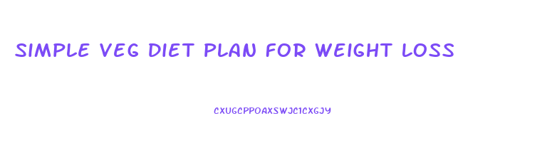 Simple Veg Diet Plan For Weight Loss