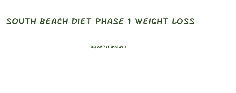 South Beach Diet Phase 1 Weight Loss