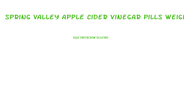 Spring Valley Apple Cider Vinegar Pills Weight Loss