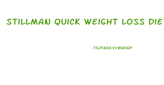 Stillman Quick Weight Loss Diet