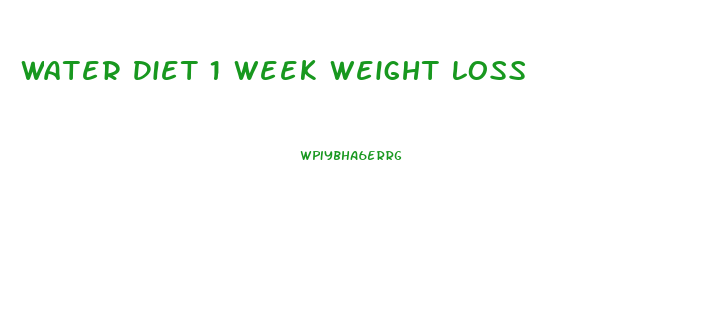 Water Diet 1 Week Weight Loss