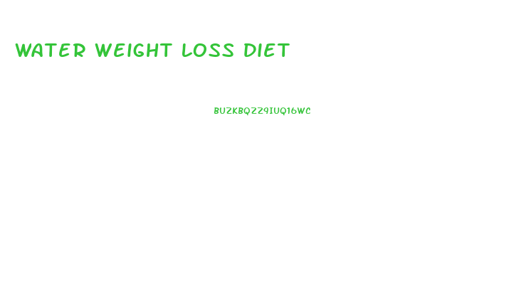 Water Weight Loss Diet