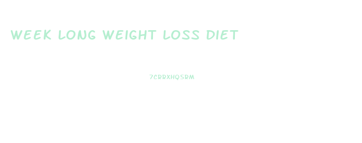 Week Long Weight Loss Diet