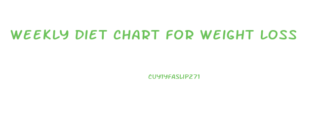 Weekly Diet Chart For Weight Loss