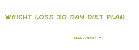 Weight Loss 30 Day Diet Plan