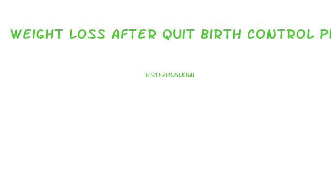 Weight Loss After Quit Birth Control Pills
