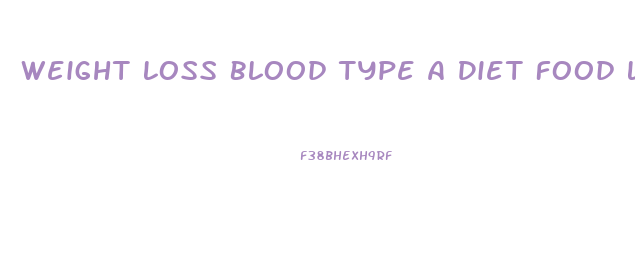 Weight Loss Blood Type A Diet Food List Pdf