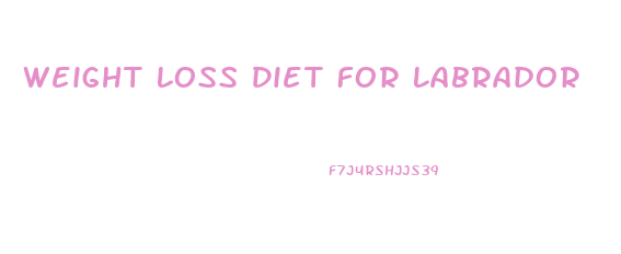 Weight Loss Diet For Labrador