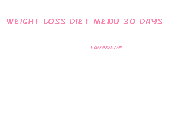 Weight Loss Diet Menu 30 Days