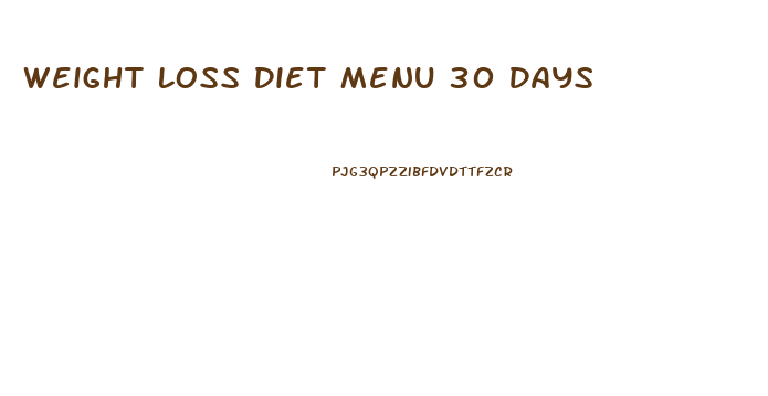 Weight Loss Diet Menu 30 Days