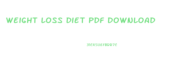 Weight Loss Diet Pdf Download