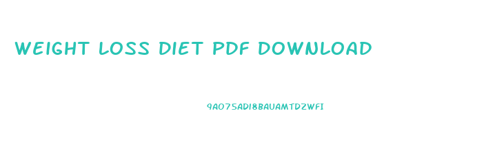 Weight Loss Diet Pdf Download