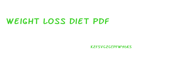 Weight Loss Diet Pdf