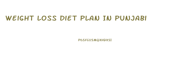 Weight Loss Diet Plan In Punjabi