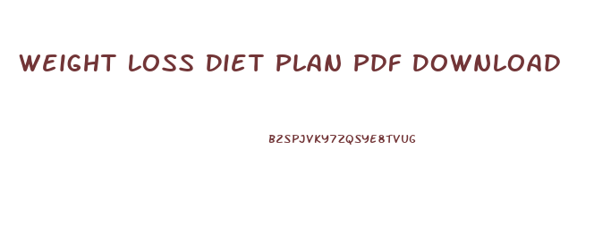 Weight Loss Diet Plan Pdf Download