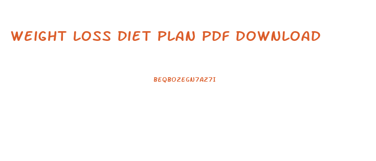 Weight Loss Diet Plan Pdf Download