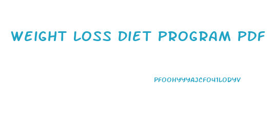 Weight Loss Diet Program Pdf