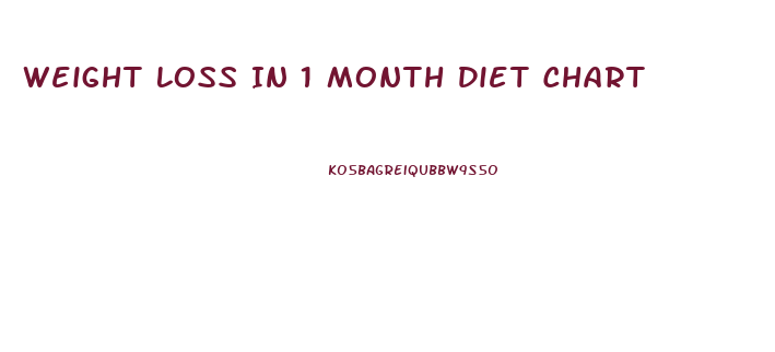 Weight Loss In 1 Month Diet Chart