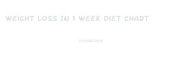 Weight Loss In 1 Week Diet Chart