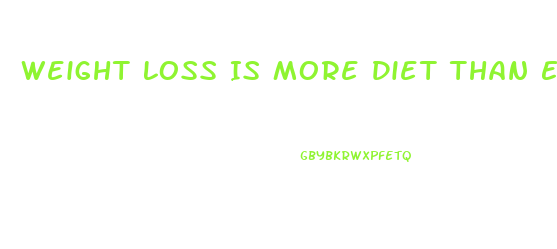 Weight Loss Is More Diet Than Exercise