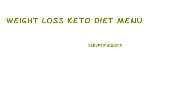 Weight Loss Keto Diet Menu